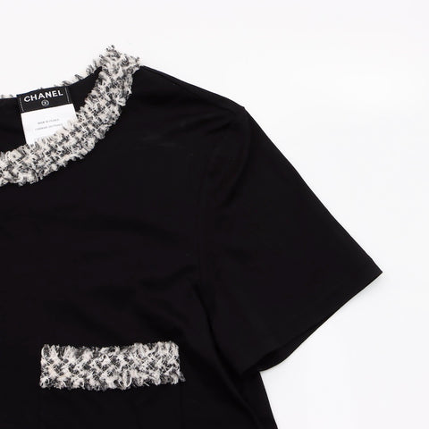 シャネル CHANEL Size 36 ツイード Tシャツ 半袖Ｔシャツ ネイビー WS5752