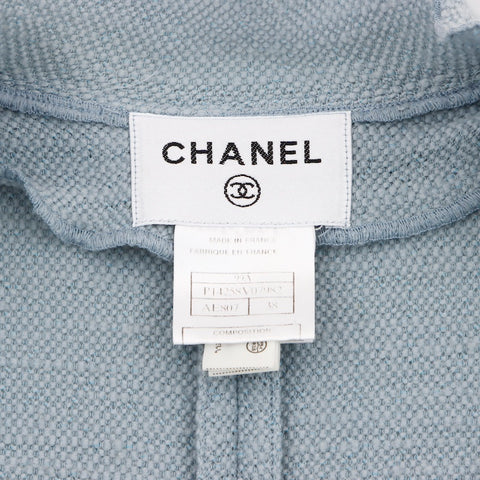 香奈儿香奈儿（Chanel Chanel）尺寸38荷叶边夹克开衫蓝色WS5754