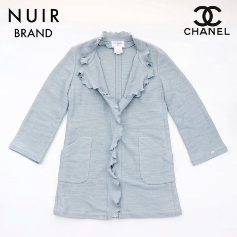 香奈儿香奈儿（Chanel Chanel）尺寸38荷叶边夹克开衫蓝色WS5754