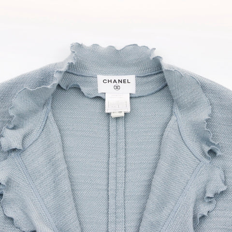 香奈儿香奈儿（Chanel Chanel）尺寸38荷叶边夹克开衫蓝色WS5754