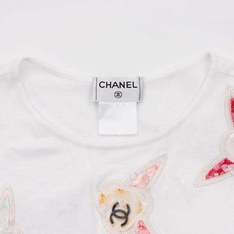 Chanel Chanel 2000er Kurzarm T-Shirt White WS5772