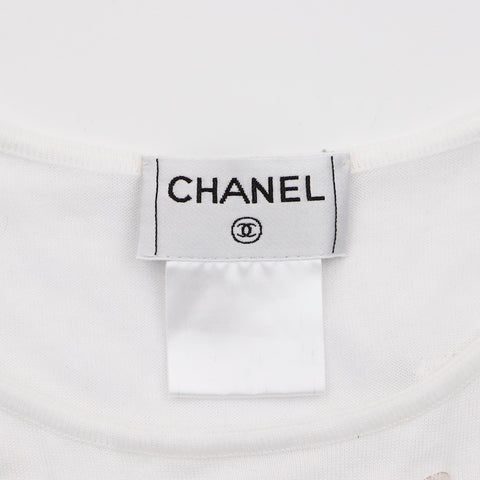 Chanel Chanel des années 2000 T-shirt à manches courtes blanches WS5772