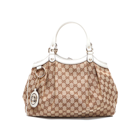 Gucci GG帆布边缘手袋米色WS5502