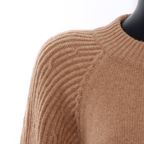 Chanel Long Sleeve Knit Dress Camel Brown WS5793
