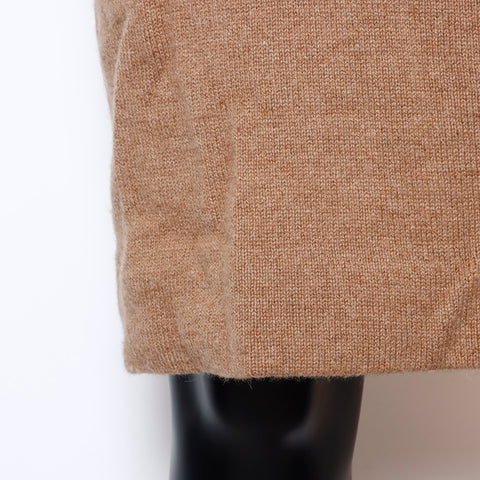 Chanel Long Sleeve Knit Dress Camel Brown WS5793