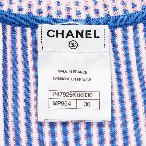 Chanel Striped Dress Rayon Multicolor WS5795