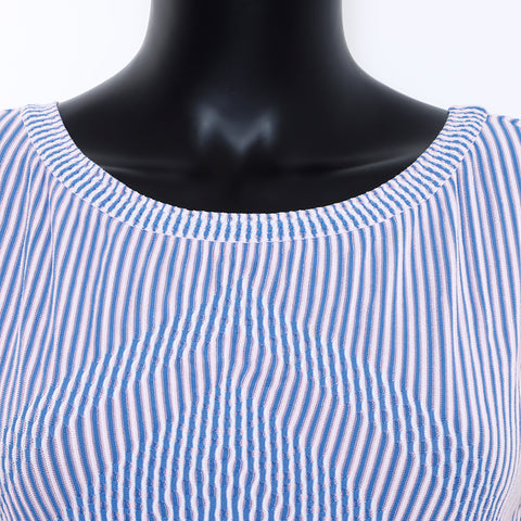 Chanel Striped Dress Rayon Multicolor WS5795