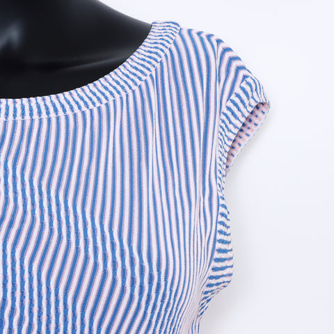Chanel Striped Dress Rayon Multicolor WS5795