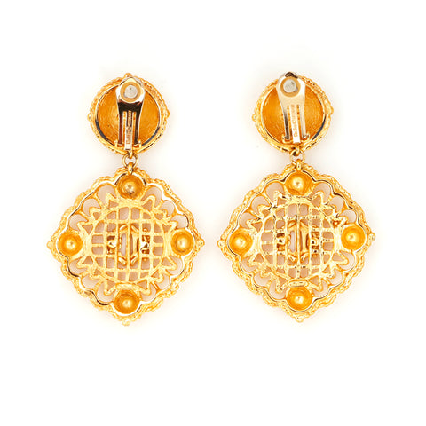 クリスチャンディオール Christian Dior ロゴ ラージ イヤリング ゴールド WS5860