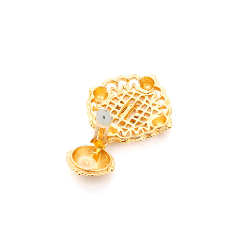 クリスチャンディオール Christian Dior ロゴ ラージ イヤリング ゴールド WS5860