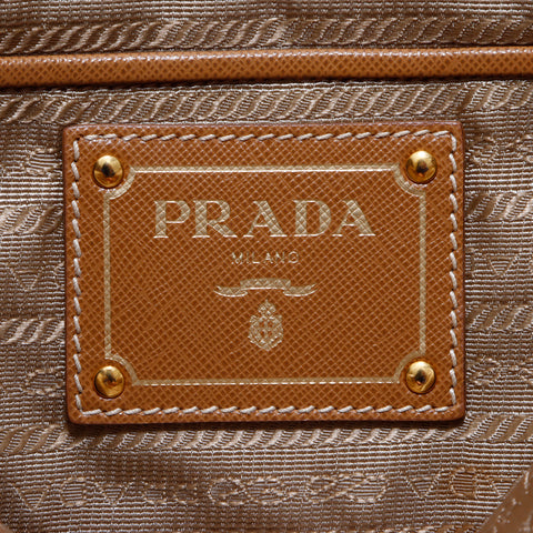 プラダ PRADA ジャガード ロゴ ショルダーバッグ キャンバス ブラウン WS5868