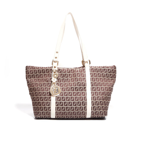 Fendi Zucchino手提袋帆布棕色WS5869