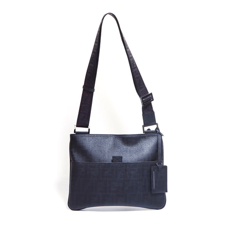 Fendi Zucca图案肩带PVC黑色WS5875
