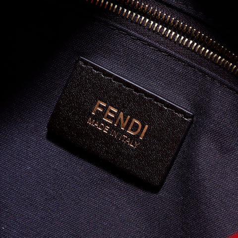 フェンディ FENDI ズッキーノ マンマバケット ショルダーバッグ PVC レッド WS5877