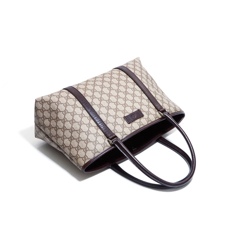 グッチ GUCCI GGスプリーム ハンドバッグ PVC ベージュ WS5881