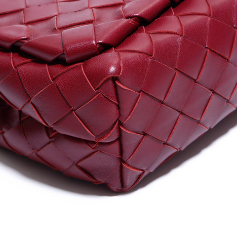 ボッテガヴェネタ BOTTEGAVENETA イントレチャート メッセンジャーバッグ レザー レッド WS5884