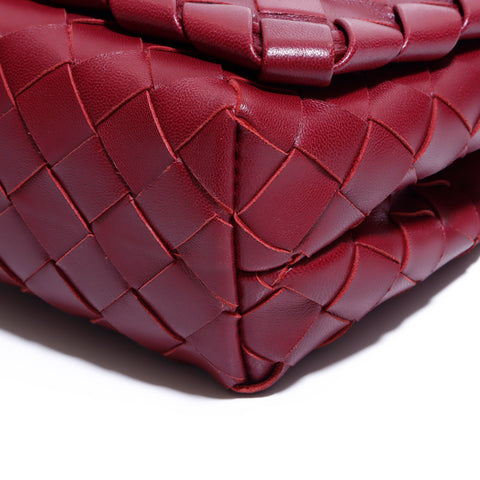 ボッテガヴェネタ BOTTEGAVENETA イントレチャート メッセンジャーバッグ レザー レッド WS5884