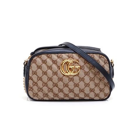 Gucci GG Marmont Canvas链肩袋米色X黑色WS5924