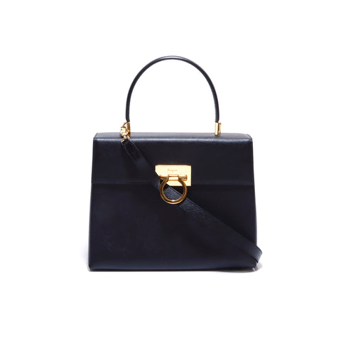 Salvatore Ferragamo Gancini手提包黑色WS5926