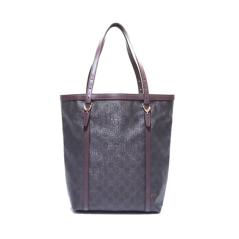 Gucci GG帆布PVC手提袋棕色WS5936