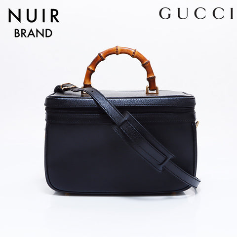 グッチ GUCCI バンブー バニティ ハンドバッグ ブラック WS5945 – NUIR VINTAGE