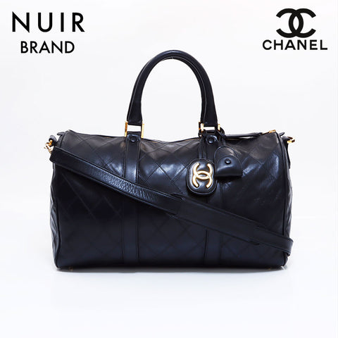 Chanel Chanel 2001 Bicolore 2Way Boston Bag Black WS5947