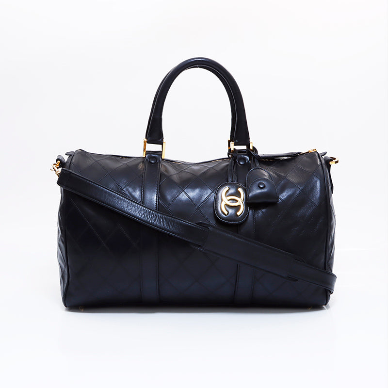 シャネル CHANEL 2001年 ビコローレ 2way ボストンバッグ ブラック