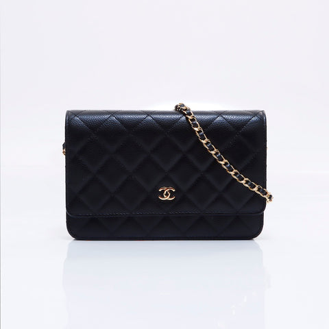 シャネル CHANEL キャビアスキン WOC ショルダーバッグ ブラック WS5948