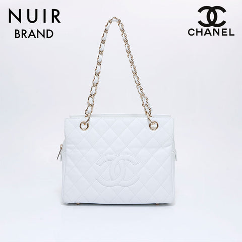 Chanel Chanel 2007鱼子酱皮肤PTT手提袋白色WS5949