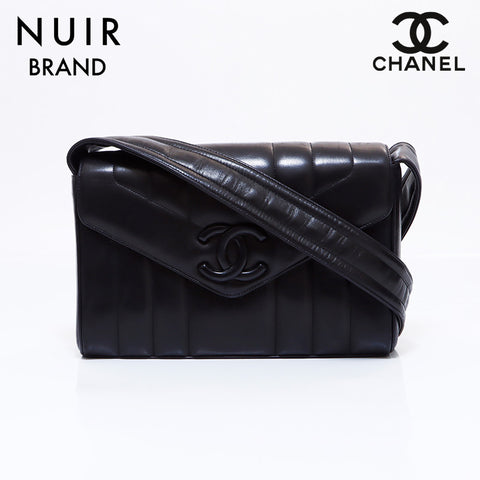 シャネル CHANEL 2003年 ラムスキン マドモアゼル ショルダーバッグ ブラック WS5956