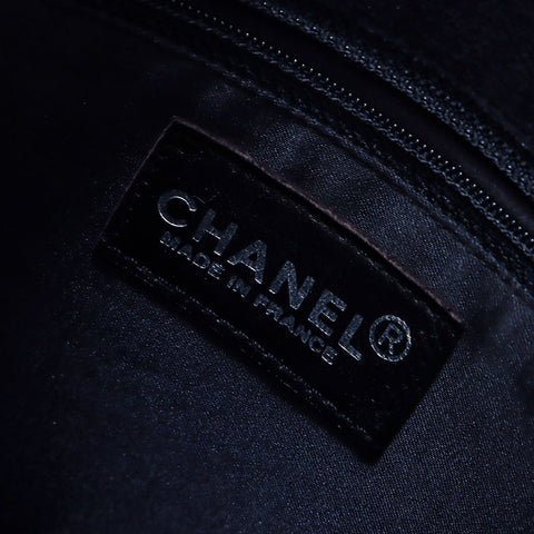 香奈儿Rhinestone Coco Mark Suede Fringe 2006 No. 6手提包黑色WS5957