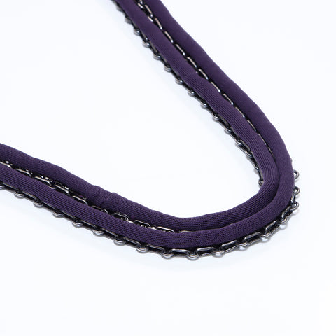 CHANEL 2008 Cotton Chain Flap 2.55 Shoulder Bag purple WS5972