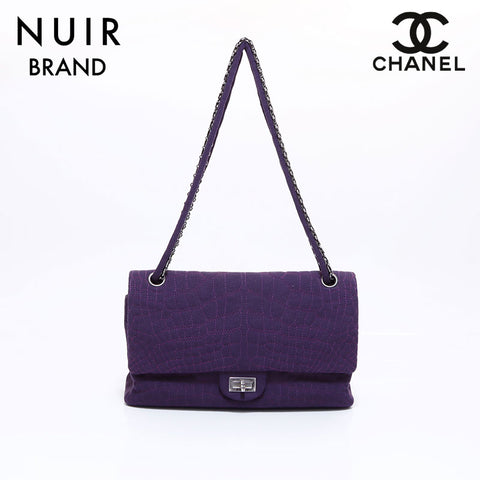 Chanel CHANEL 2008 Cotton Shoulder Bag Purple WS5972