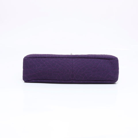CHANEL 2008 Cotton Chain Flap 2.55 Shoulder Bag purple WS5972