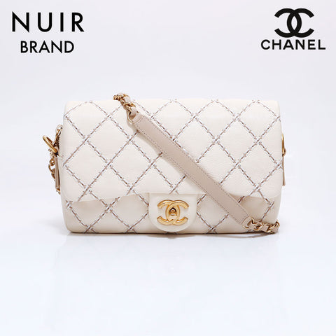 Chanel CHANEL 2014 Matelasse Shoulder Bag Ivory WS5974