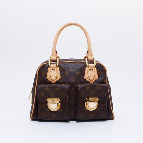 Louis Vuitton LOUIS VUITTON Monogram Manhattan PM Handbag Brown WS5979