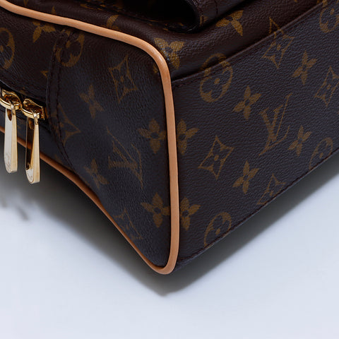 LOUIS VUITTON Monogramm Manhattan PM Handtasche Braun WS5979