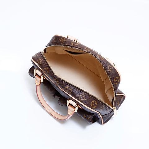 Louis Vuitton LOUIS VUITTON Monogram Manhattan PM Handbag Brown WS5980