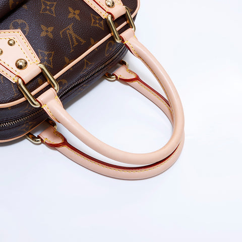 Louis Vuitton LOUIS VUITTON Monogram Manhattan PM Handbag Brown WS5980