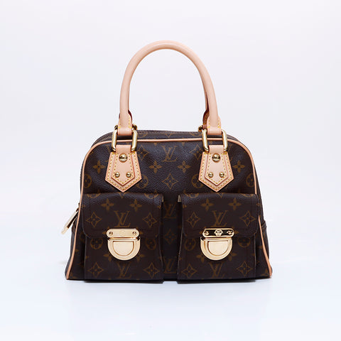 Louis Vuitton LOUIS VUITTON Monogram Manhattan PM Handbag Brown WS5980
