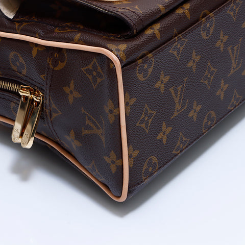 Louis Vuitton LOUIS VUITTON Monogram Manhattan PM Handbag Brown WS5980