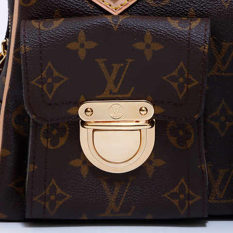 Louis Vuitton LOUIS VUITTON Monogram Manhattan PM Handbag Brown WS5980