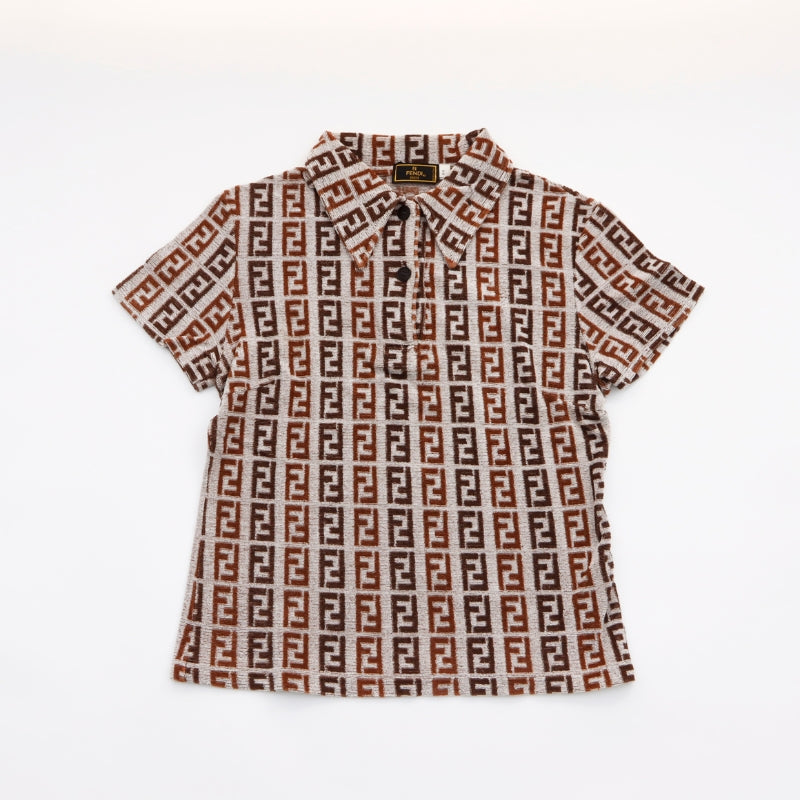 FENDI ヴィンテージ ズッカ柄 パイル Tシャツ フェンディ FENDI ズッカ パイル 半袖シャツ マルチカラー WS5988