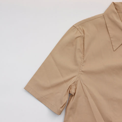 PRADA Cotton Nylon Short Sleeve Shirt Beige WS6001