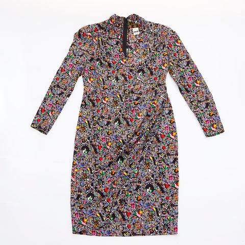 fendi multicolor silk dress Fendi Multicolor Monogram Print Silk Short Dress M Fendi