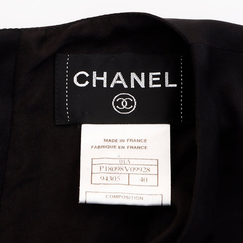 シャネル CHANEL Size 40 ノースリーブ　シルク ワンピース ブラック WS6020