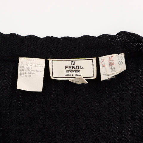 フェンディ FENDI Size 42 シンプル カーディガン ブラック WS6024