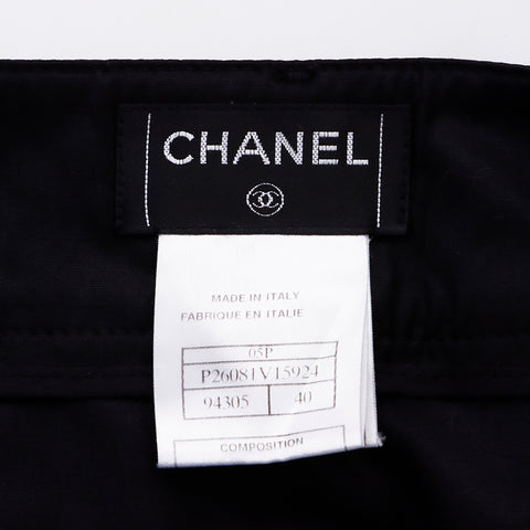 シャネル CHANEL size40 2003年 スラックス パンツ ブラック WS6042