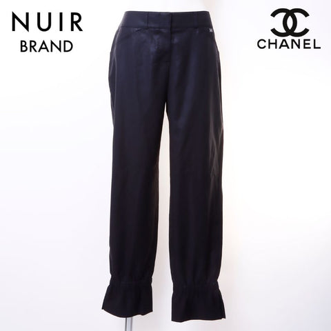 シャネル CHANEL size40 2003年 スラックス パンツ ブラック WS6042