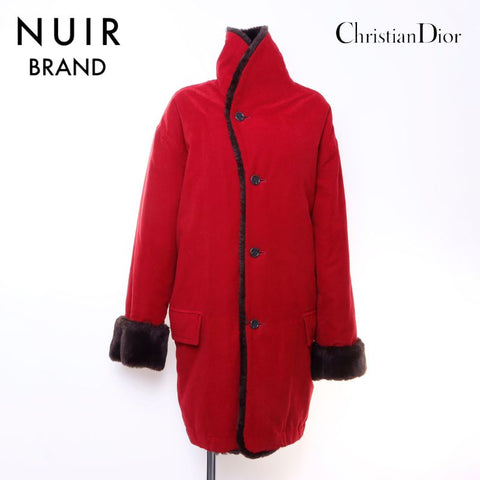 クリスチャンディオール Christian Dior sizeL ベロア キルティング コート レッド WS6047